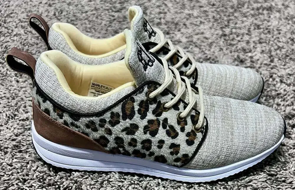 Marleylilly Animal Print Low Top Sneakers Size 7 Leopard Animal Print